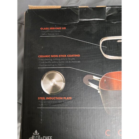Eco+Chef Copper Series Cookware – 4 Pc Ceramic Non-Stick Set w/ Lid & Rack - Picture 8 of 8
